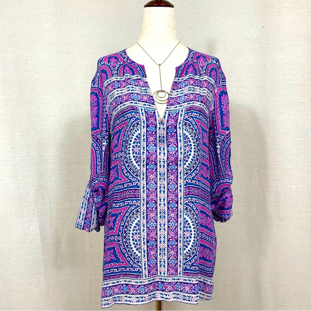 BCBGMaxAzria Haida Long Sleeve Print Top
